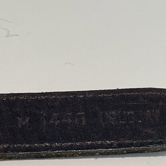 Vintage 80s RITZ Loop Link Belt Women's Medium Dark Brown Leather Covered Buckle - Picture 8 of 11